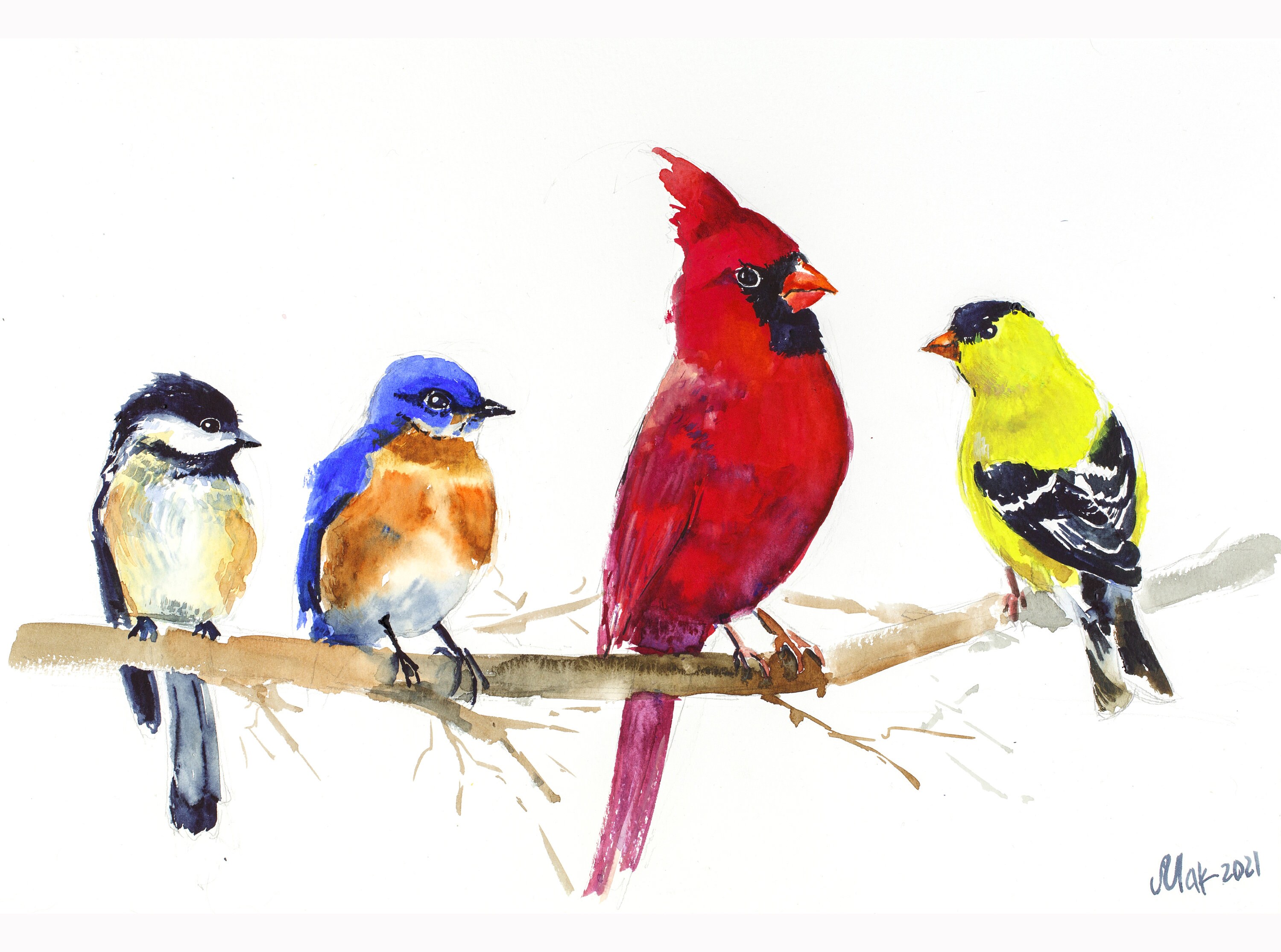 Birds on a Wire Art - Etsy