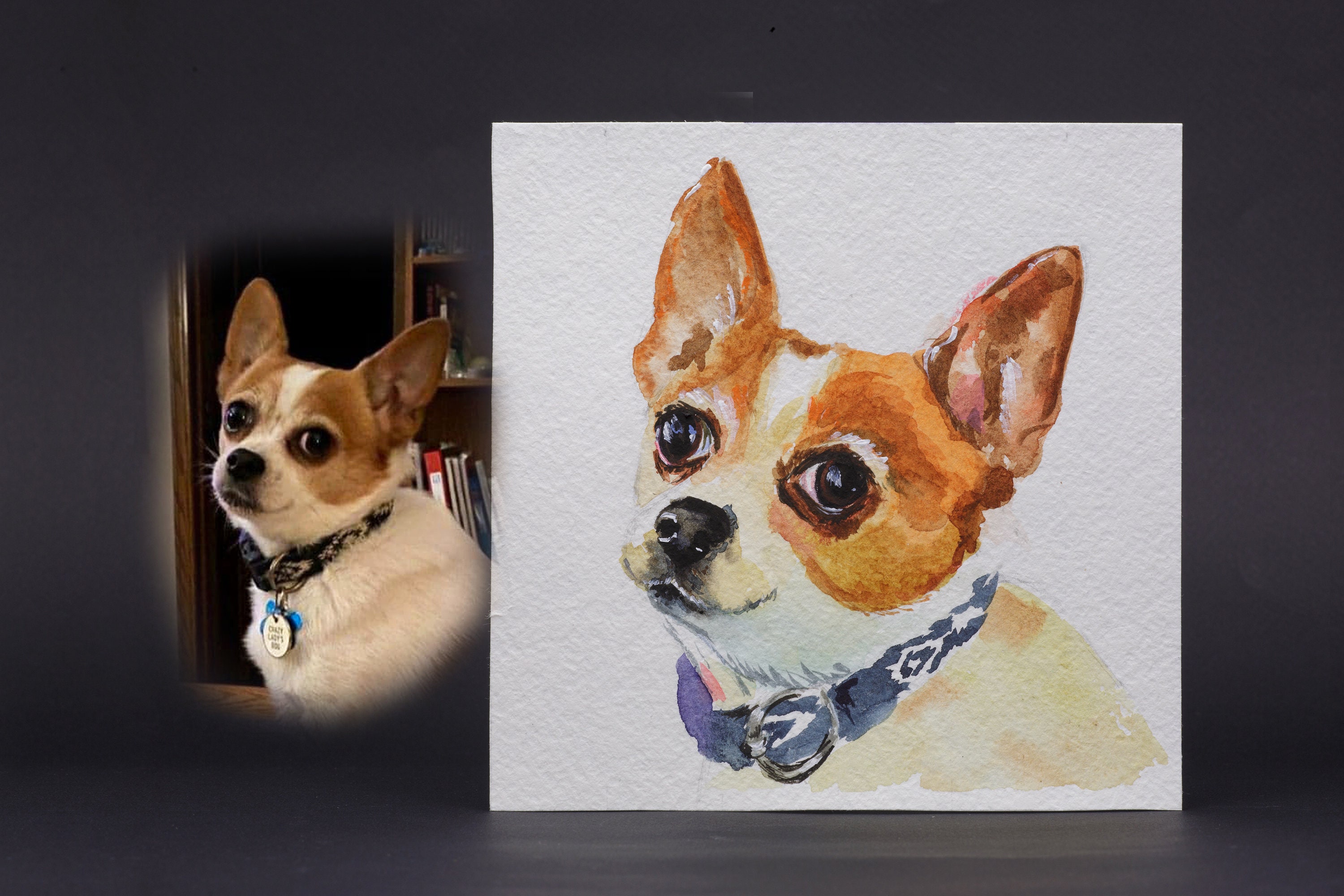 Draw My Dog Paint My Dog Original Painting Custom Pet Portrait Etsy