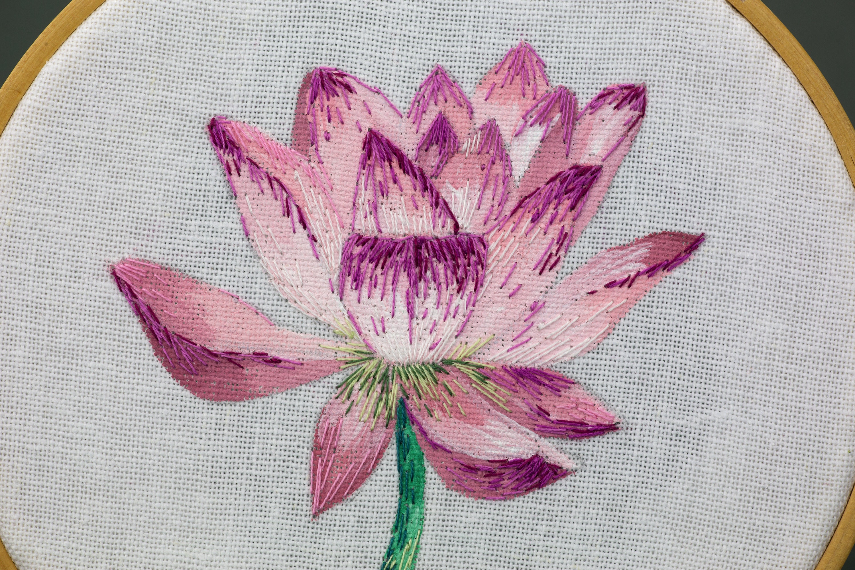 Lotus Embroidery Pattern Flower Hand Embroidery Pdf Thread Etsy