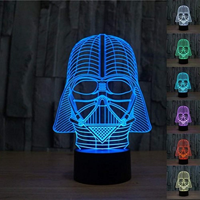 3d Star Wars Darth Vader Led Light Table Lamp Night Kids Room Bedroom Gift