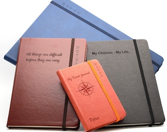 Personalised Custom Premium Hardcover Notebook | Design A Truly Unique Journal | Laser Engraved Gift (black, blue, brown, orange - A4,A5,A6)