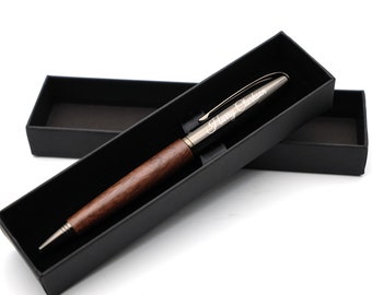 Stylo en bois de luxe personnalisé personnalisé + boîte-cadeau | Concevez un cadeau vraiment unique | Gravé au laser