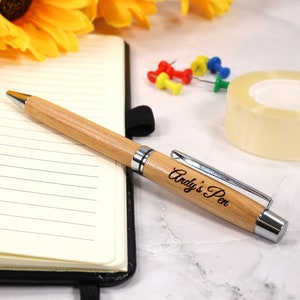 Gepersonaliseerde aangepaste bamboe Eco-pen + geschenkdoos | Ontwerp een werkelijk uniek cadeau | Lasergegraveerd