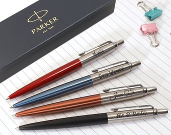 Personalisierter individueller Parker Jotter Bond Street Stift + Geschenkbox | Entwerfen Sie ein wirklich einzigartiges Geschenk | Lasergraviert – (schwarz, blau, orange, rot)