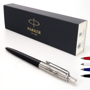 Personalised Custom Parker Jotter Pen Gift Box Design A Truly Unique Present Laser Engraved black, white, blue, red Black