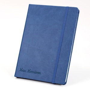 Personalised Hardcover Notebook A4,A5,A6 | Custom Engraved Journal | Practical Gift Idea Blue