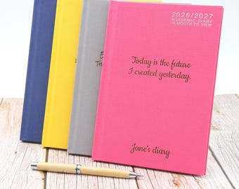 Personalised Academic 18-Months Diary 2026-2027 | Custom Engraved Teacher A5 Planner - Week-to-View