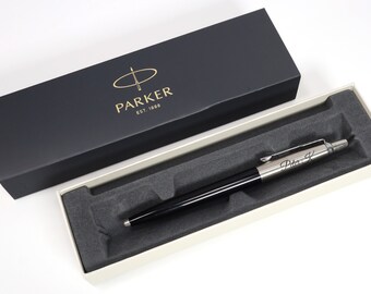 Laser Engraved Gift Box Black Ink Design A Truly Unique Present Personalized Custom Parker Jotter Pen or Pencil