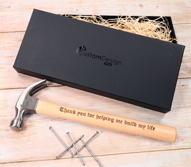 Personalisierte Custom Hammer Geschenkbox Design ein wirklich einzigartiges Geschenk Laser graviert Bild 6