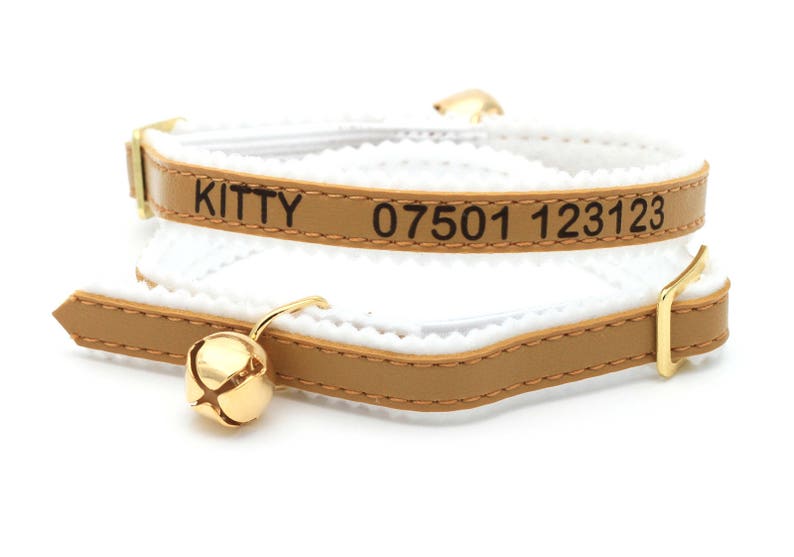 Personalised Custom Cat Kitten Collar Design Your Unique Pet ID Tag Laser Engraved black, blue, red, silver, gold image 3