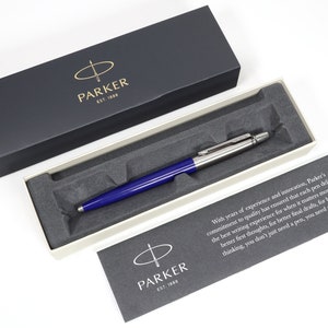 Personalised Custom Parker Jotter Pen Gift Box Design A Truly Unique Present Laser Engraved black, white, blue, red Blue