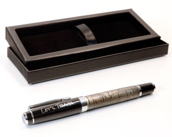 Personalised Custom Premium World Map Design Metal Pen + Gift Box | Design A Truly Unique Present | Laser Engraved