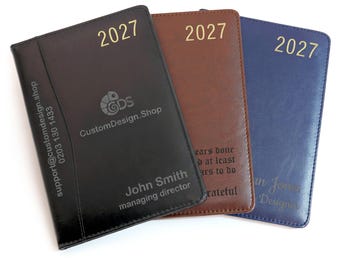 Personalised 2027 Diary | Custom Engraved Planner | A4/A5 size, Day/Week Organiser (UK dates)