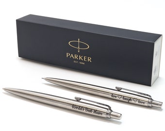 Personalised Custom Parker Jotter Pen or Pencil + Gift Box | Design A Truly Unique Present | Laser Engraved