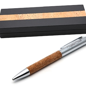 Gepersonaliseerde aangepaste premium kurk metalen pen + geschenkdoos | Ontwerp een werkelijk uniek cadeau | Lasergegraveerd