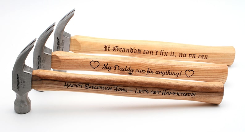 Personalised Custom Hammer Design A Truly Unique Gift Laser Engraved Great Birthday Anniversary Father's Valentine's Day Present Idea image 5