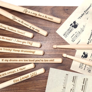Personalised Custom Drum Sticks 5A Size Design A Truly Unique Gift Laser Engraved image 5