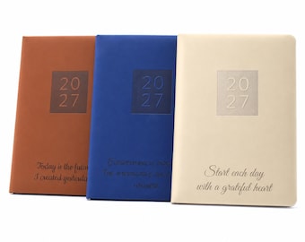 Personalised 2027 Diary Planner | Custom Engraved Weekly Organiser (A5, PU-Leather)