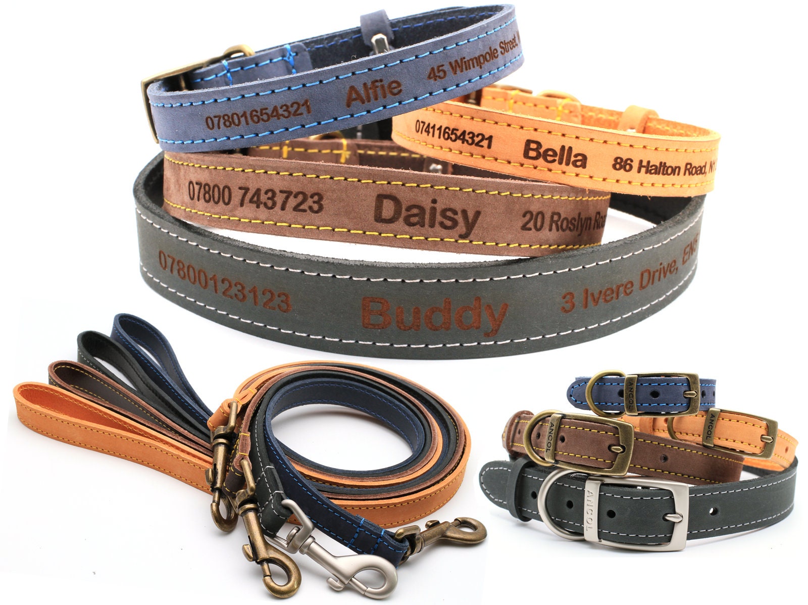 personalised leather collar