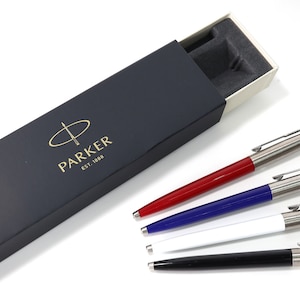 Personalised Custom Parker Jotter Pen Gift Box Design A Truly Unique Present Laser Engraved black, white, blue, red image 2