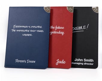 Personalised 2027 Diary Planner | Custom Printed Weekly Organiser (A5, PU-Leather)