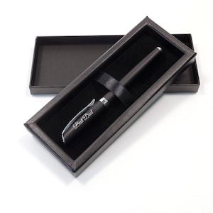 Personalisierter Premium Satin Schwarz Metall Füller Geschenkbox Design ein wirklich einzigartiges Geschenk Lasergraviert Bild 3