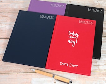 Personalised Academic Diary 2026-2027 | Custom Printed Teacher Planner, A5 / A4 size (UK dates and holidays)