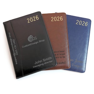 Personalised Diary 2026 | Custom Engraved Organiser | A4/A5 size Planner  (UK dates and Holidays)