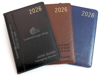Personalised Diary 2026 | Custom Engraved Organiser | A4/A5 size Planner  (UK dates and Holidays)
