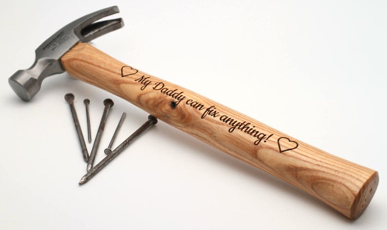 Personalised Custom Hammer Design A Truly Unique Gift Laser Engraved Great Birthday Anniversary Father's Valentine's Day Present Idea image 2