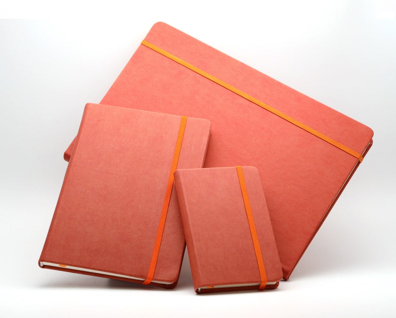 Cuaderno de tapa dura premium personalizado A4,A5,A6 / Diseñe un diario verdaderamente único / Regalo grabado con láser negro, azul, marrón, naranja imagen 8