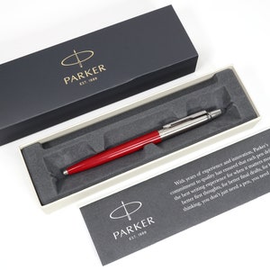 Personalised Custom Parker Jotter Pen Gift Box Design A Truly Unique Present Laser Engraved black, white, blue, red image 9