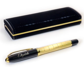 Custom Custom Premium Golden Design Metal Pen + Coffret cadeau | Concevez un cadeau vraiment unique | Gravé au laser