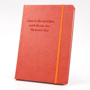 Personalised Hardcover Notebook A4,A5,A6 | Custom Engraved Journal | Practical Gift Idea Orange