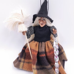Kitchen Witch Doll, Fairy Witch Figurine Retro Home decor Halloween decoration, Adorable Lucky Brocken-German Kitchen Witches Vintage Gift