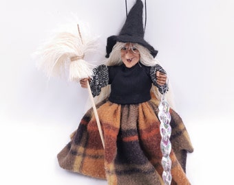 Kitchen Witch Doll, Fairy Witch Figurine Retro Home decor Halloween decoration, Adorable Lucky Brocken-German Kitchen Witches Vintage Gift