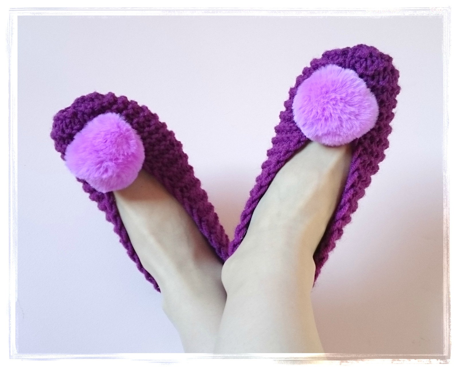 slippers, women leg warmers, pom pom slippers, alpaca wool socks, room shoes, knitted slippers, purple ballets, furry slipper so