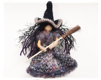 Good luck KITCHEN WITCH DOLL, Horror Decor, Hanging Witch, Ooak art doll, Wooden Figurine, Handcrafted witch, Halloween witch, Hedge Witch