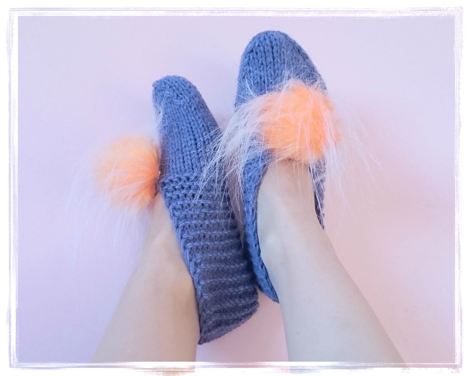 fur pom poms slippers, chunky women's slippers, wedding ballet flats, home shoes, furry slippers, knitted slippers, round to