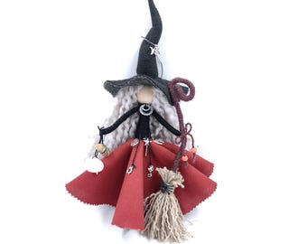 Love Spell Witch Doll magic Broom charms Amulets, Fairy Figurine, Kitchen window ornament Decor