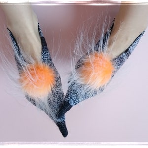 Witches Slippers, Pointed Toe flats, Pom pom slippers, Furry Slippers, Fuzzy Slippers, Knitted slipper, Women&#39;s slipers witch mules Gift her