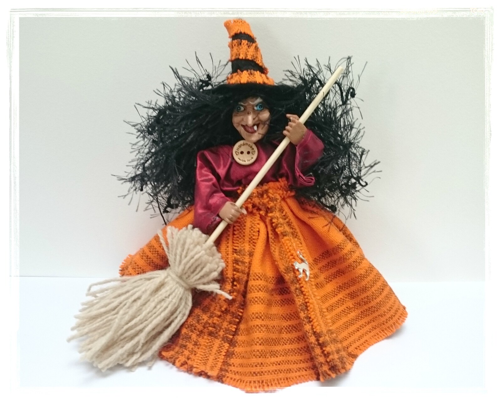Good luck KITCHEN WITCH DOLL Witch figurine with broom for Etsy