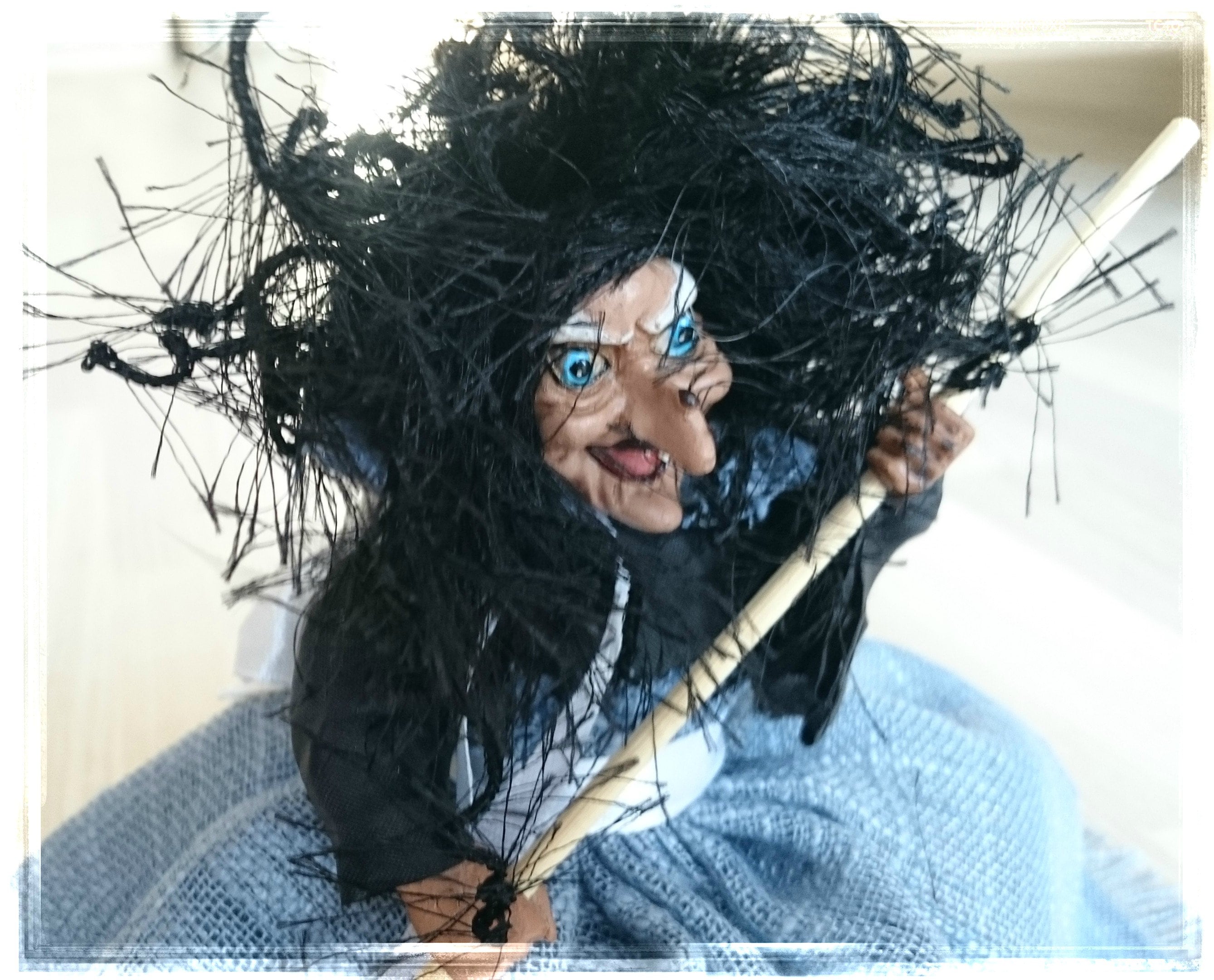 Kitchen WITCH, Kitchen Witch Doll, Witch Doll, Witch on Broom, Witch ...