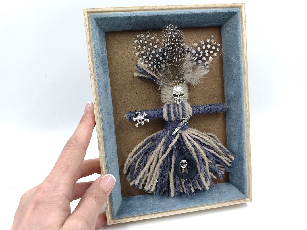 Voodoo Art Doll in Frame, Handmade Voodoo Hoodoo Figurine, Birthday ...