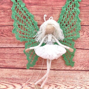 New Year Doll, Happy New Year Gift, Kitchen Witch Doll with Buttrfly wings, Fairy figurine Ornament, Home Spirit Decor, Handmade Doll hang