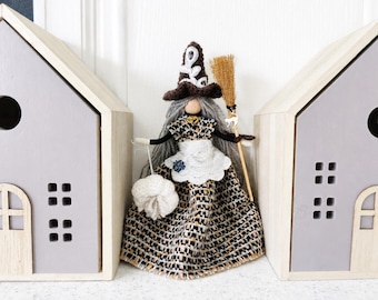 Handmade Witch Fairy Doll – Cottagecore Home Decor – Woodland Guardian – Protective Garlic Charm – OOAK Gift