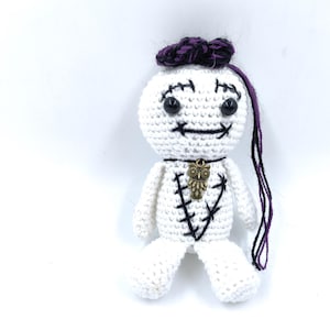 Handmade Voodoo Doll Crochet Amigurumi | Gothic Witchcraft Poppet Plush | Spooky Halloween Decor | Creepy Cute Gift for Horror Fans home