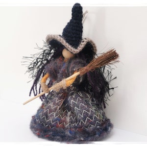 Good luck KITCHEN WITCH DOLL, Horror Decor, Hanging Witch, Ooak art doll, Wooden Figurine, Handcrafted witch, Halloween witch, Hedge Witch image 8
