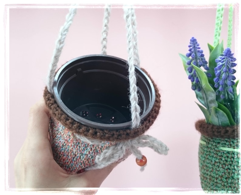 Home Decor Hanging Basket Holder Acorn Plant Holder Easter GIft Acorn Hanger Plant Pot Holder Hanging Planter Knitted Plant Hanger