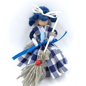 OOAK Witch Collectible Mini Doll Gift Little wool Handmade Doll Mothering Sunday gift Cloth art doll house miniature Cute Fairy Witch Doll